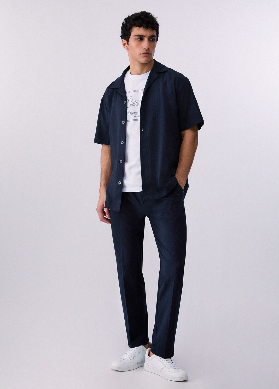 Seersucker trousers  dark blue Liu Jo - large image number 5