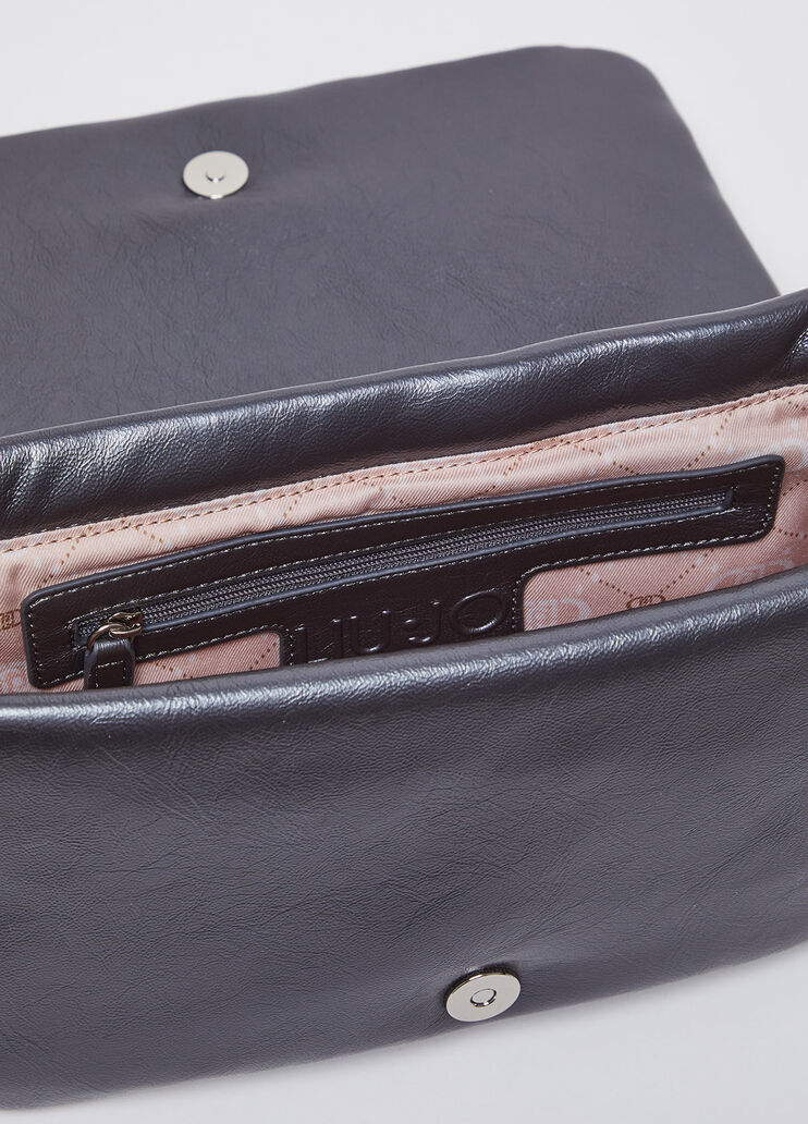 Sac à bandoulière format moyen brillant matelassé gris Liu Jo - large image number 5
