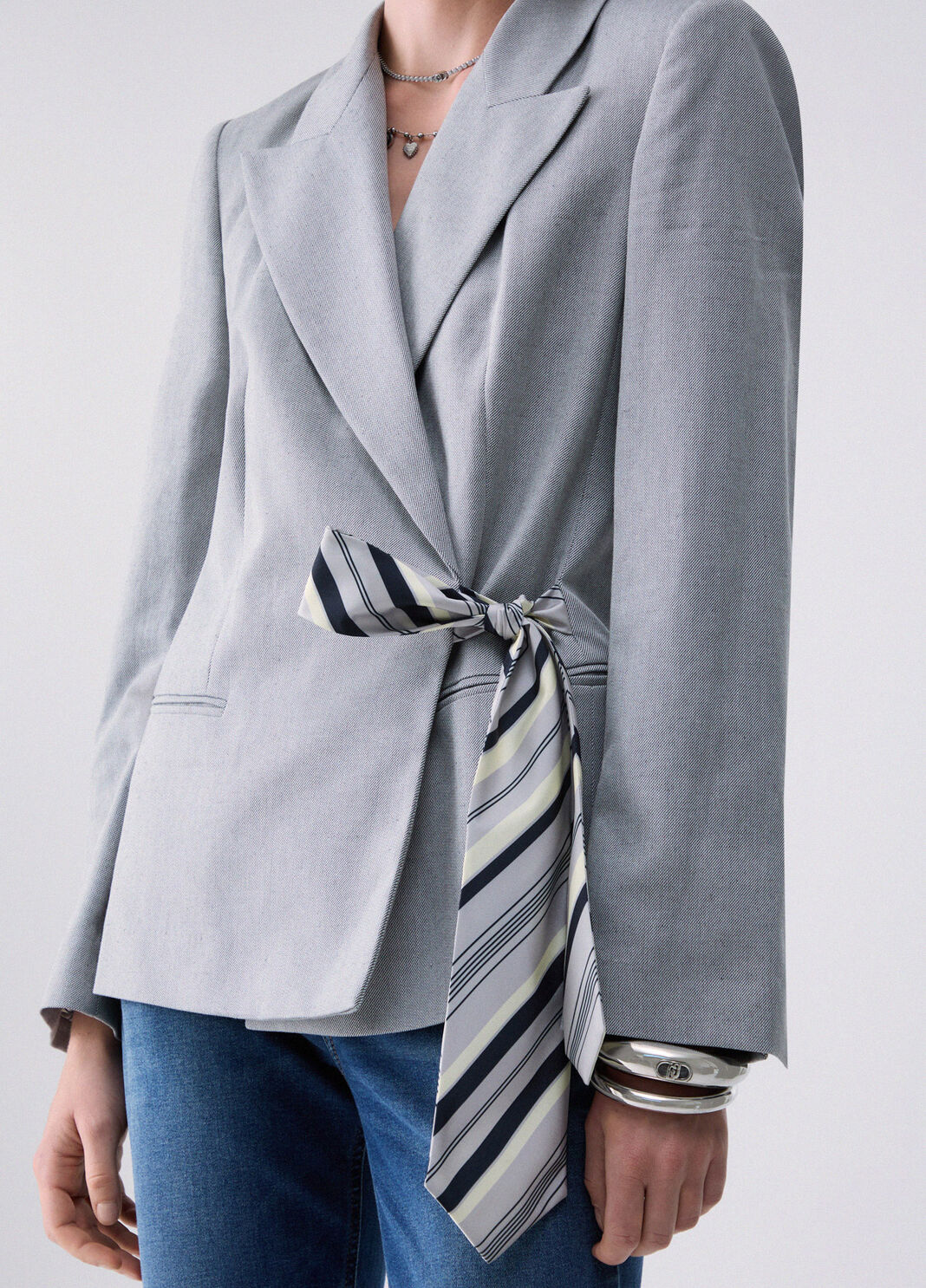 Blazer with tie grey Liu Jo - large image number 2