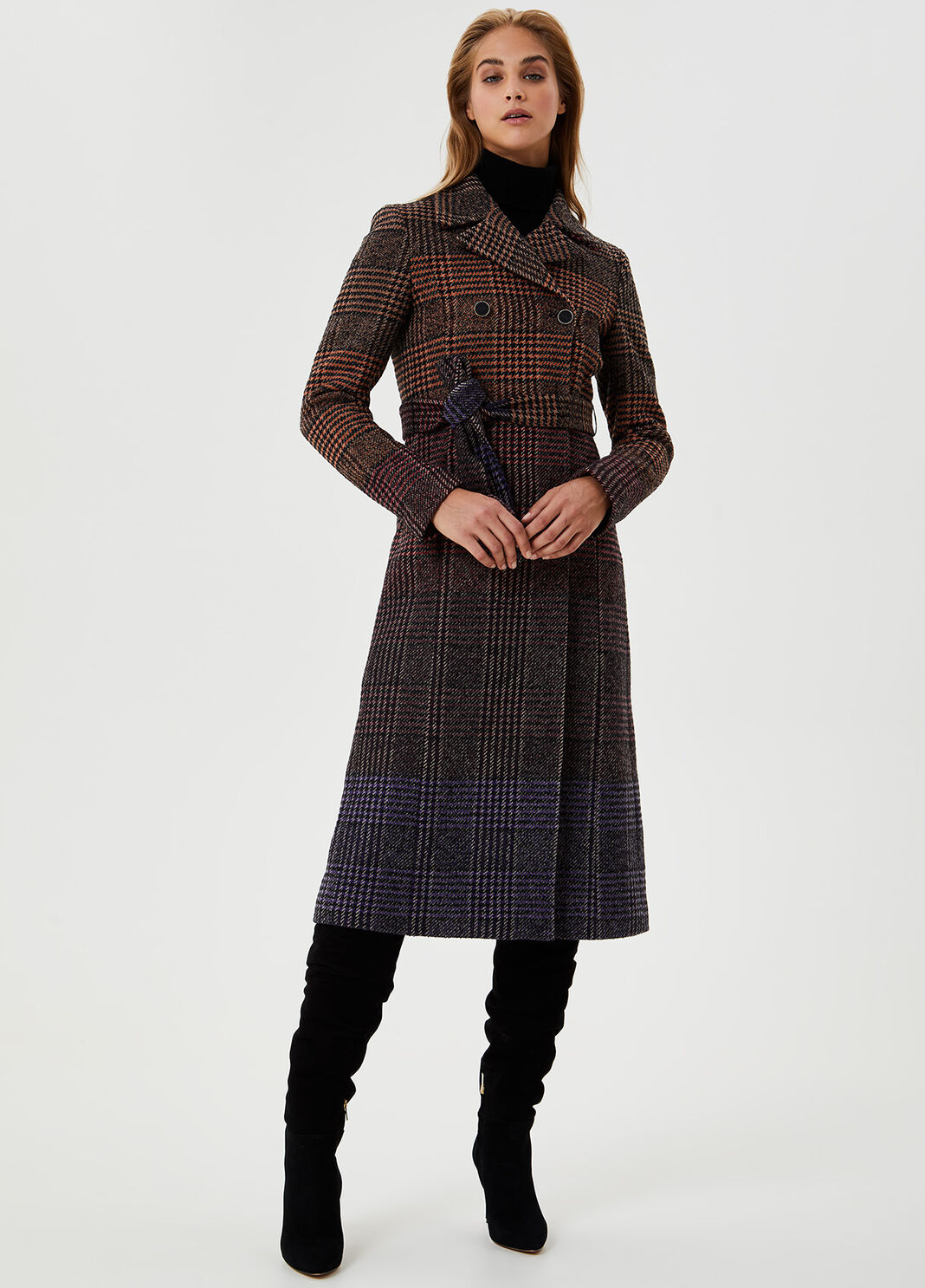 Long coat with belt Grey Liu Jo - large image number 0