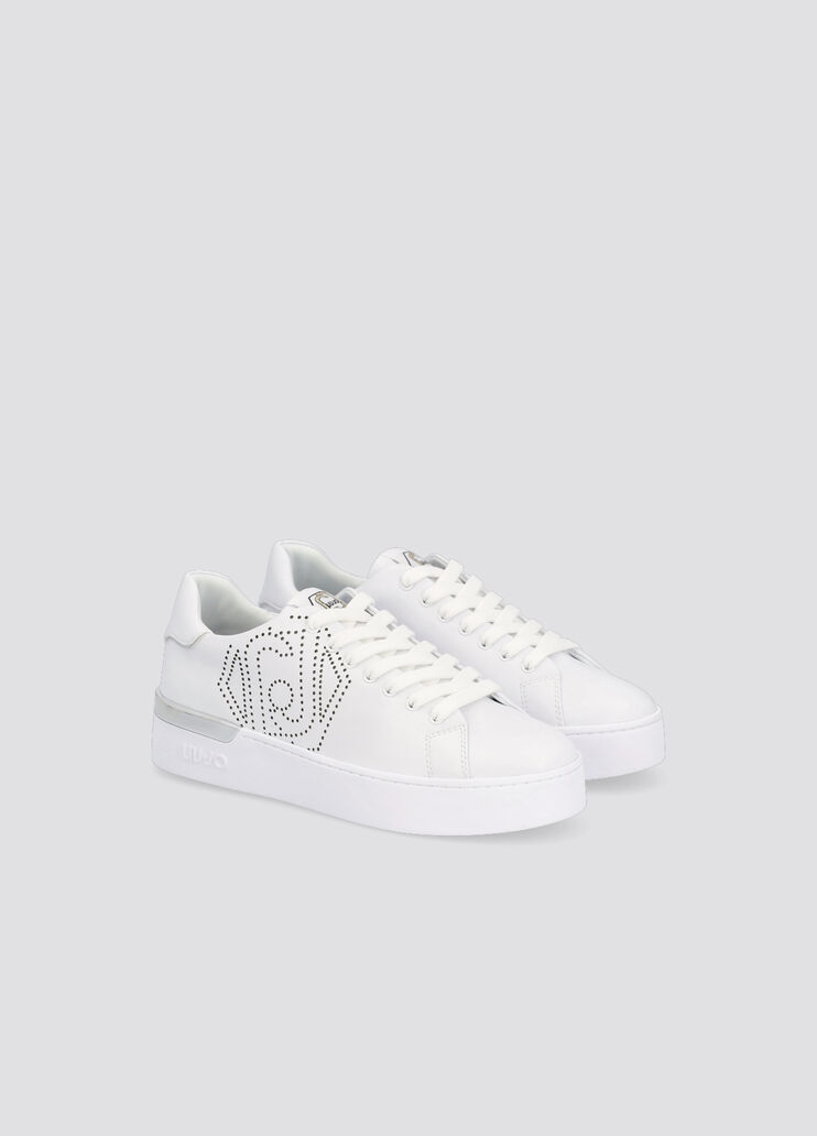 Sneakers con logo traforato bianco Liu Jo - large image number 1