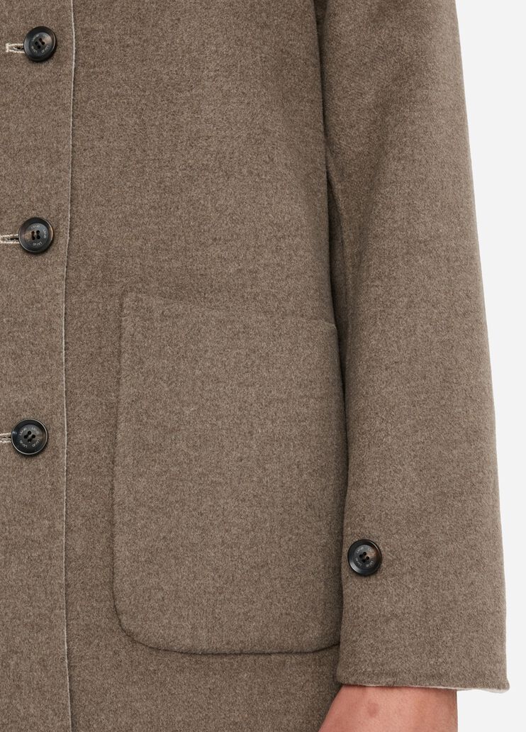 Reversible wool coat white/brown Liu Jo - large image number 3 Reversible wool coat white/brown Liu Jo - large image number 3