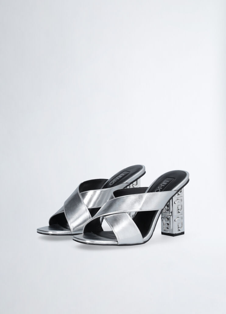 Sandals with branded heel silver tone Liu Jo - medium Sandals with branded heel silver tone Liu Jo - medium