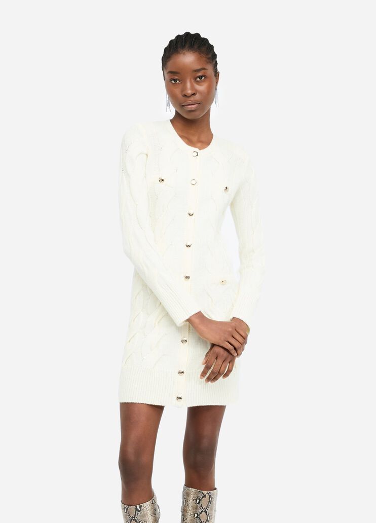 Cable knit wool dress white Liu Jo - medium Cable knit wool dress white Liu Jo - medium
