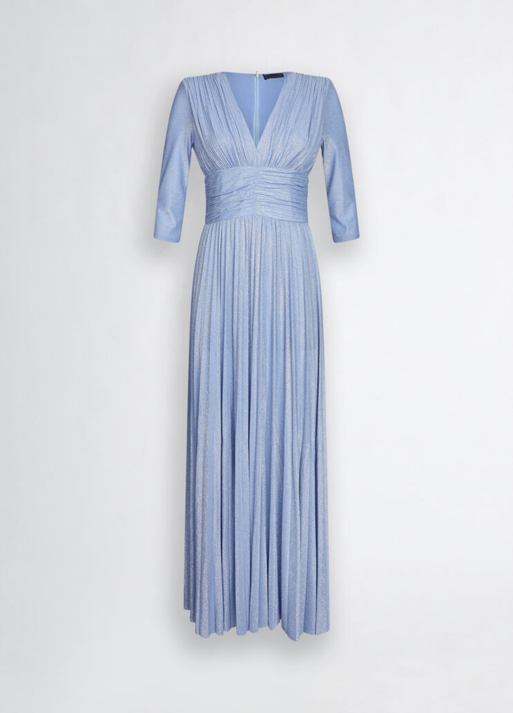 Long light blue pleated dress light blue Liu Jo - large image number 6 Long light blue pleated dress light blue Liu Jo - large image number 6