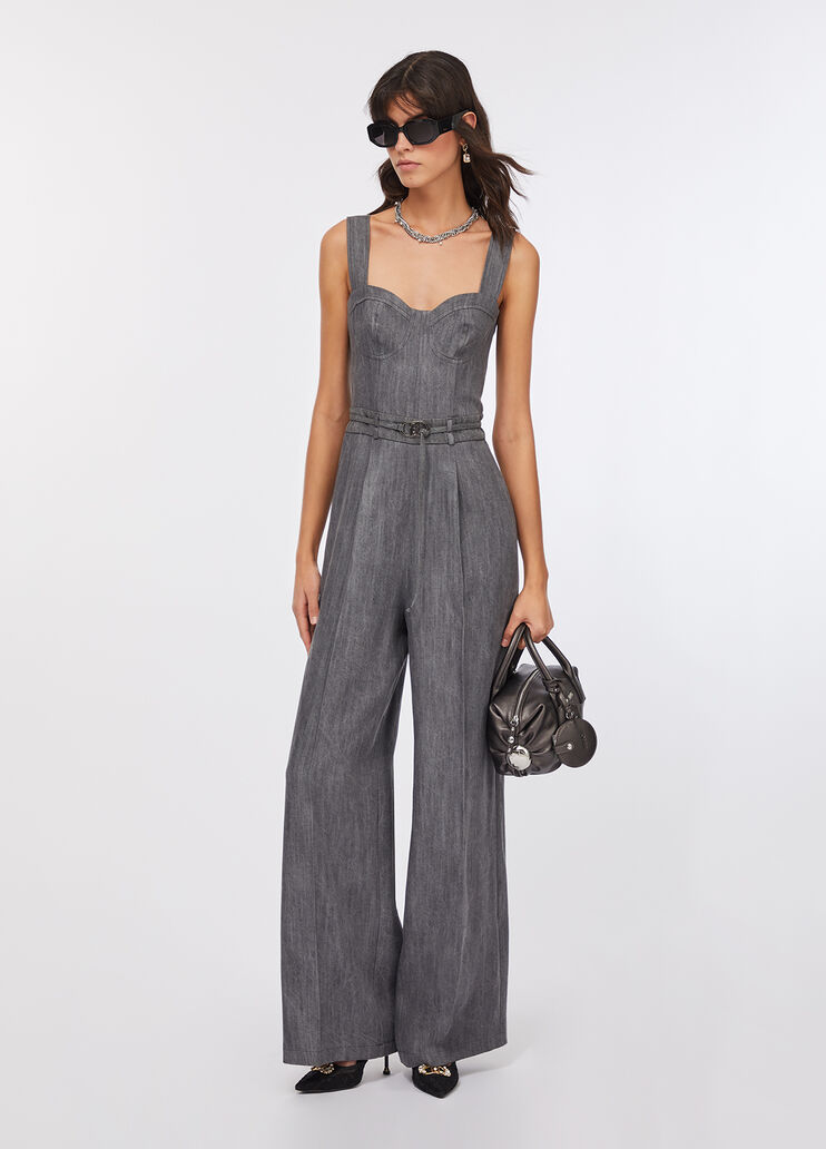 Combinaison en toile denim denim gris Liu Jo - large image number 5