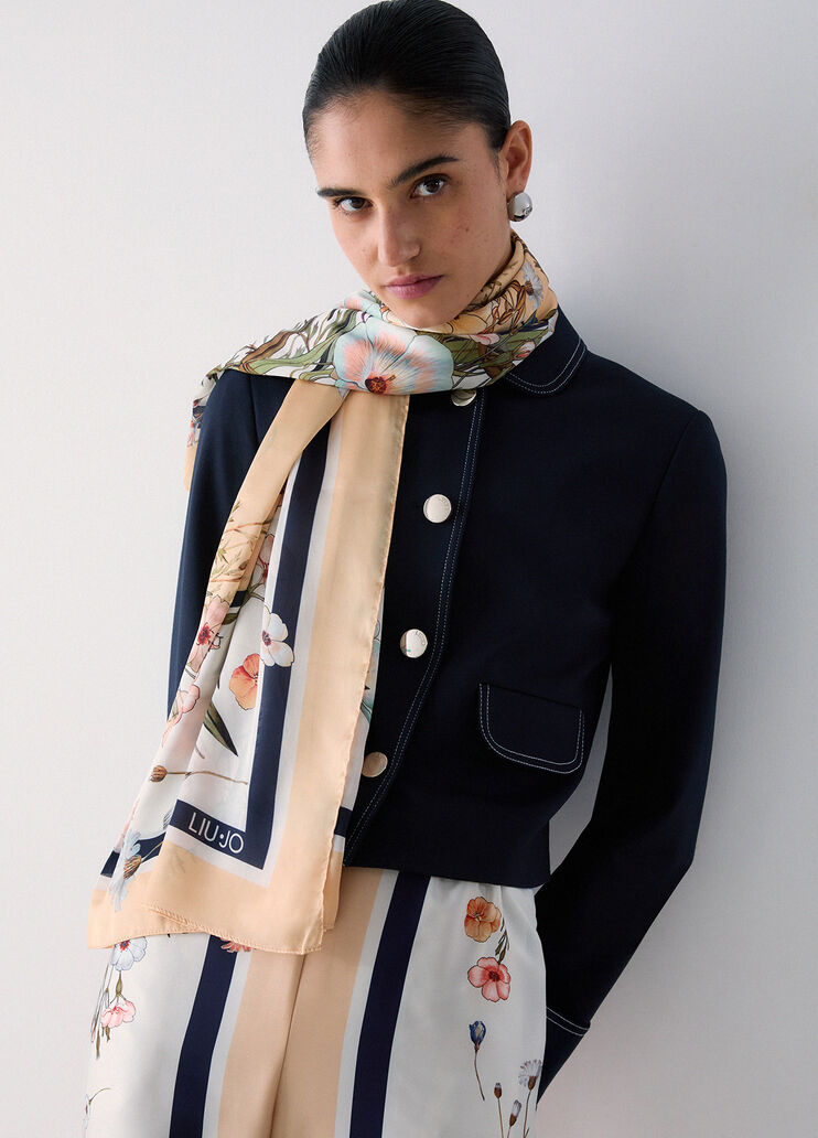 Foulard con fiori albicocca Liu Jo - medium