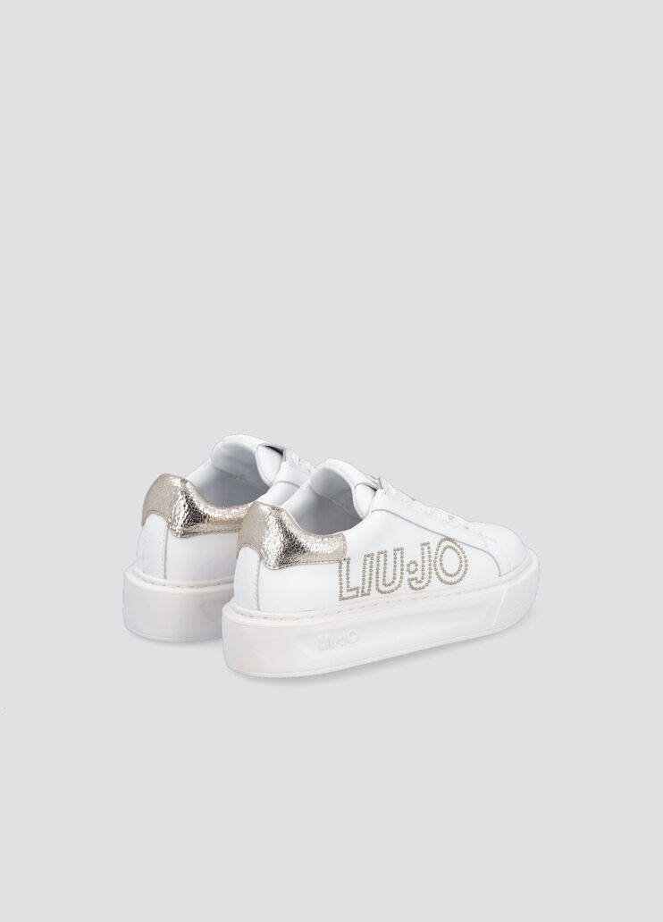 Sneakers with maxi logo white/gold Liu Jo - large image number 1 Sneakers with maxi logo white/gold Liu Jo - large image number 1