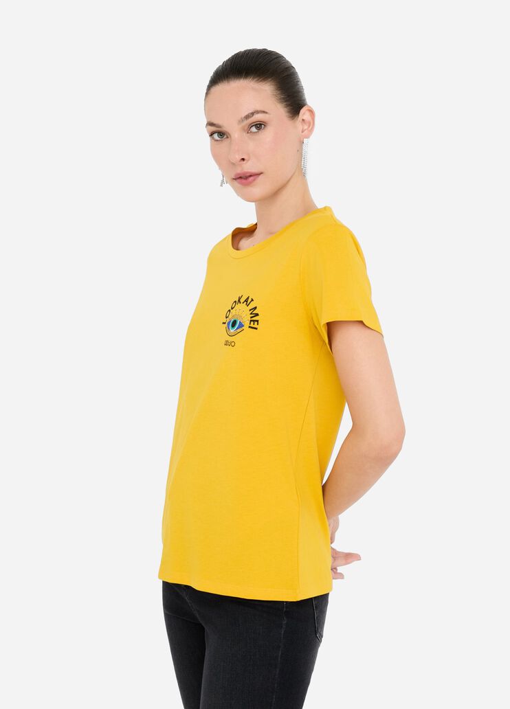 Cotton T-shirt yellow Liu Jo - large image number 3