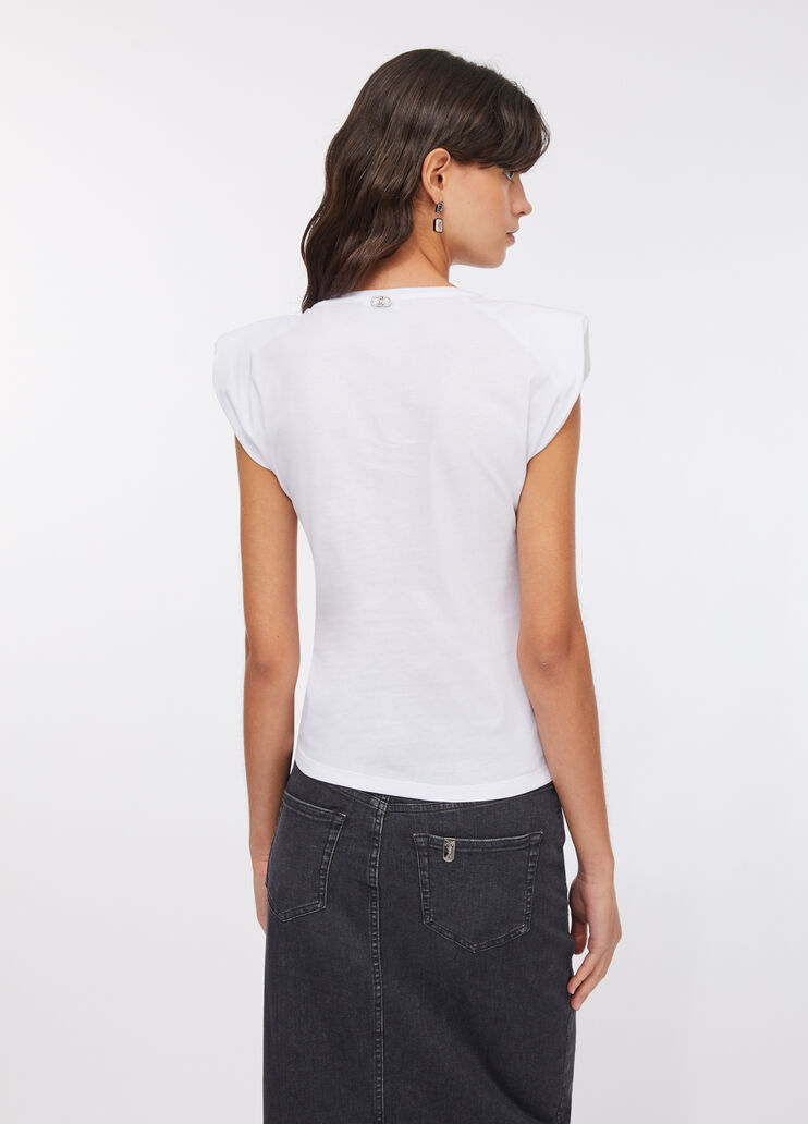 Top en coton avec strass blanc Liu Jo - large image number 1