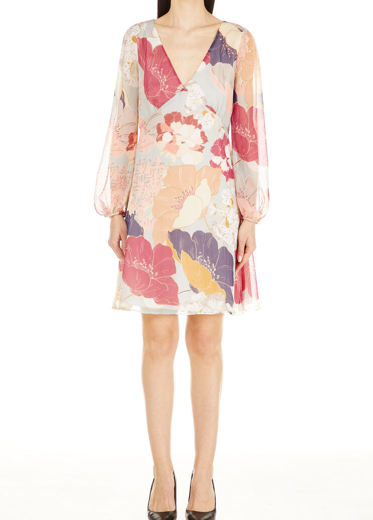 Short creponne dress Floral Liu Jo - large image number 0 Short creponne dress Floral Liu Jo - large image number 0