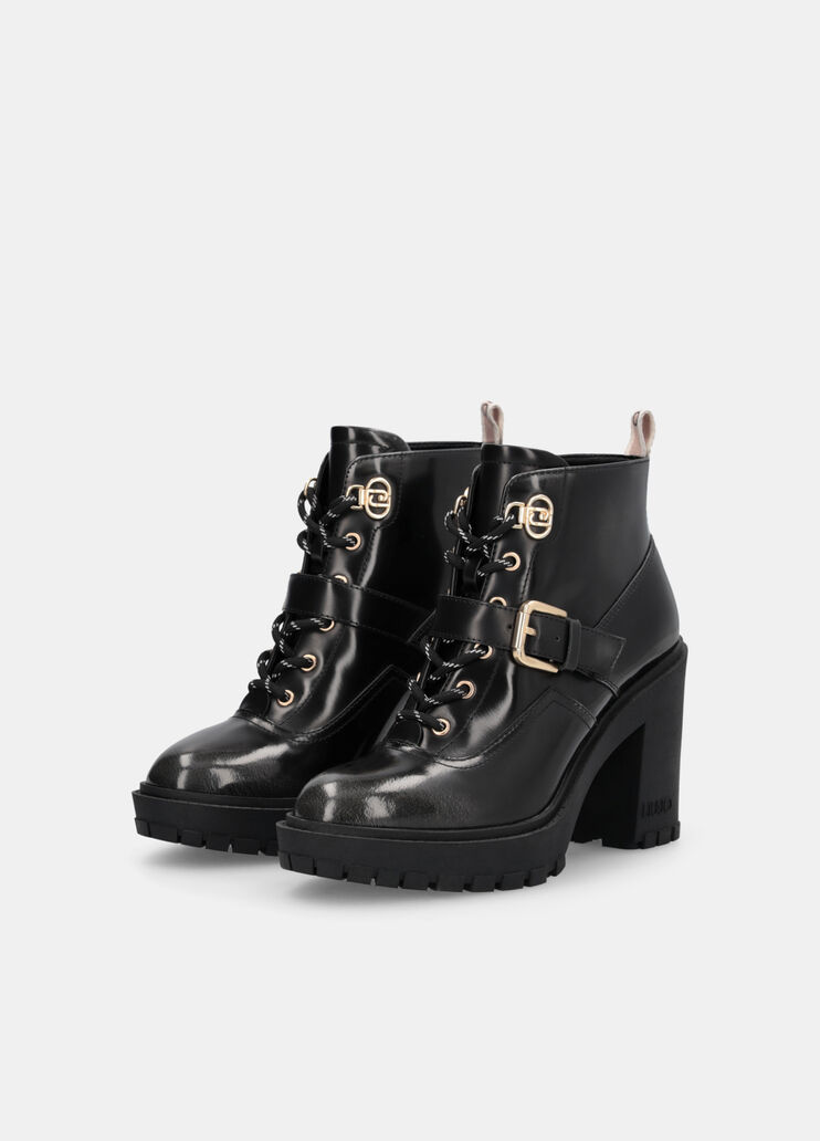 Abraded leather ankle boots black Liu Jo - large image number 2