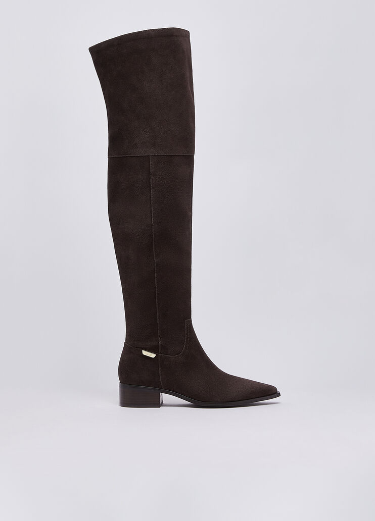 Stiefel Overknee-Stiefel aus Veloursleder Mokka Liu Jo - medium