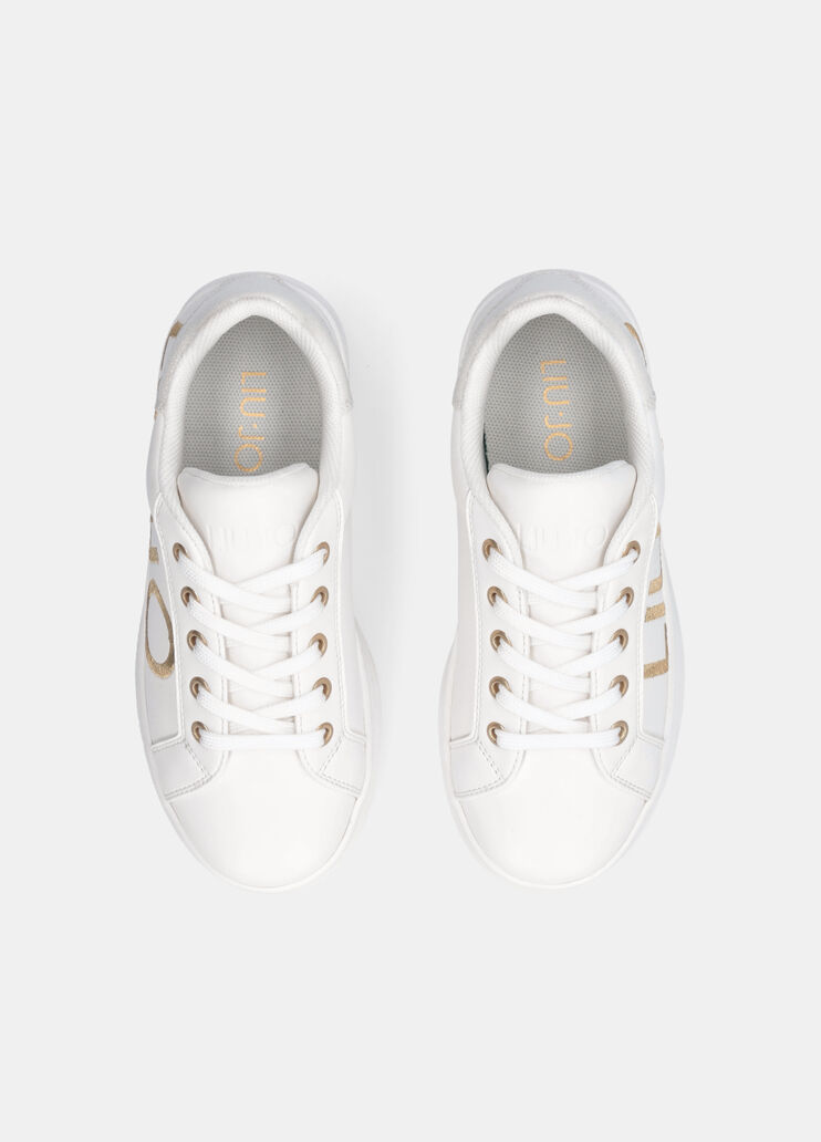 Sneakers with maxi glitter logo white Liu Jo - large image number 3