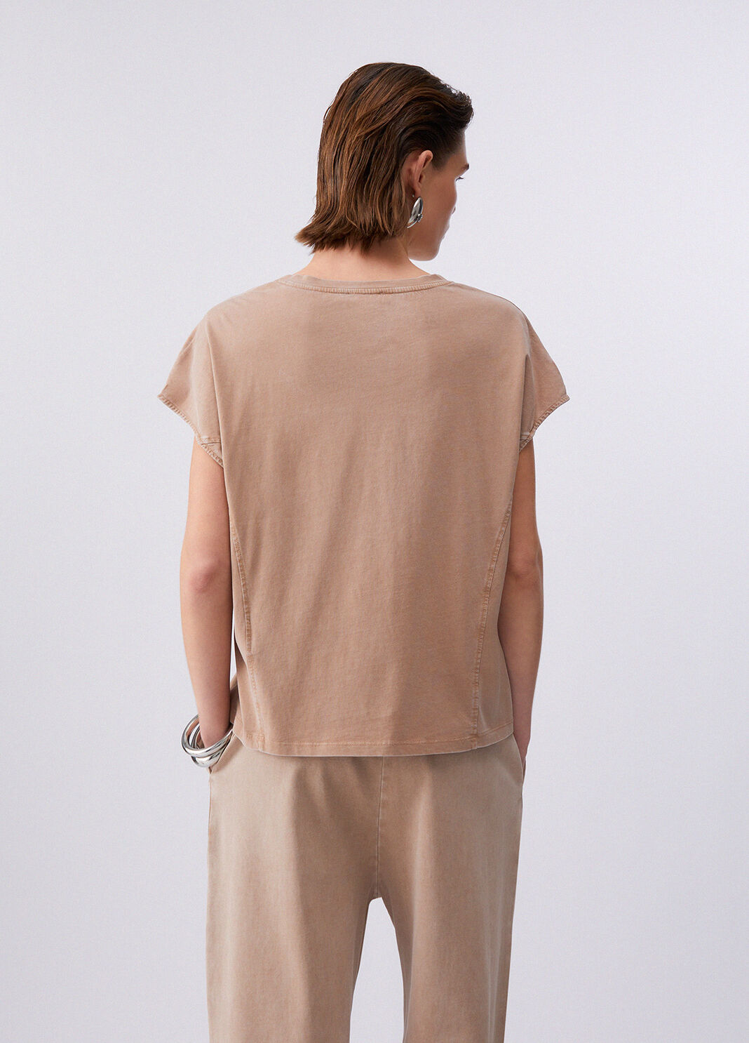 Jersey-T-Shirt mit Strass Beige Liu Jo - large image number 1