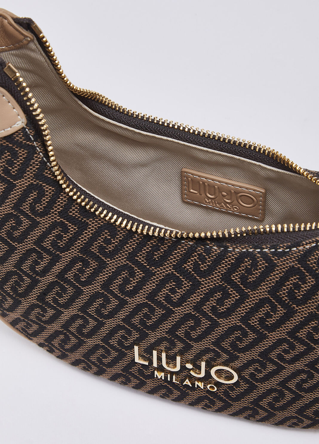Small jacquard hobo bag dark brown Liu Jo - large image number 3