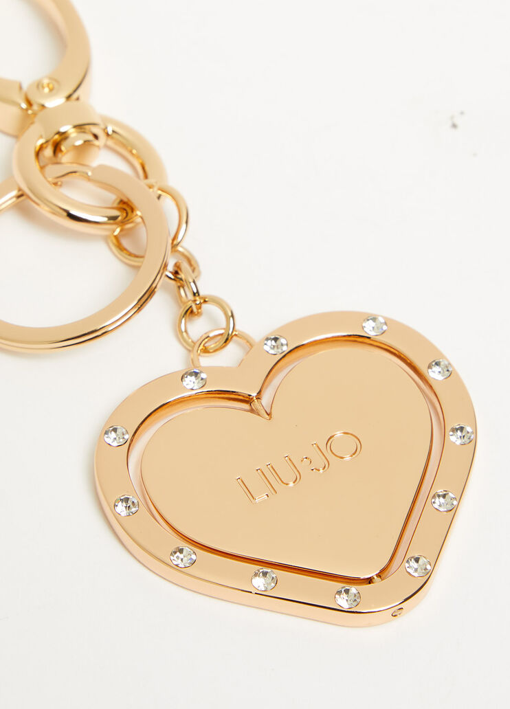 Heart keyring with gemstones gold Liu Jo - large image number 1 Heart keyring with gemstones gold Liu Jo - large image number 1