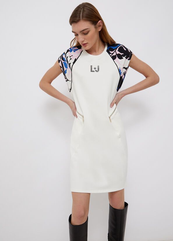 Short jumper dress blue flowers/White Liu Jo - large image number 0