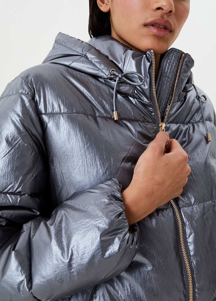 Padded metallic jacket Dark Grey Liu Jo - large image number 2