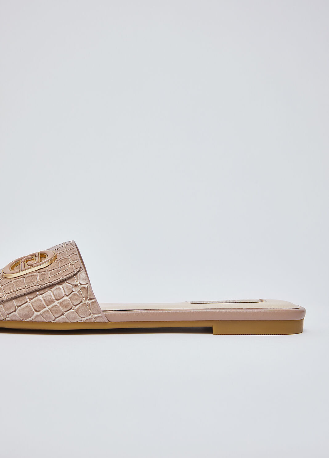 Flat crocodile-print sandals nude Liu Jo - large image number 5