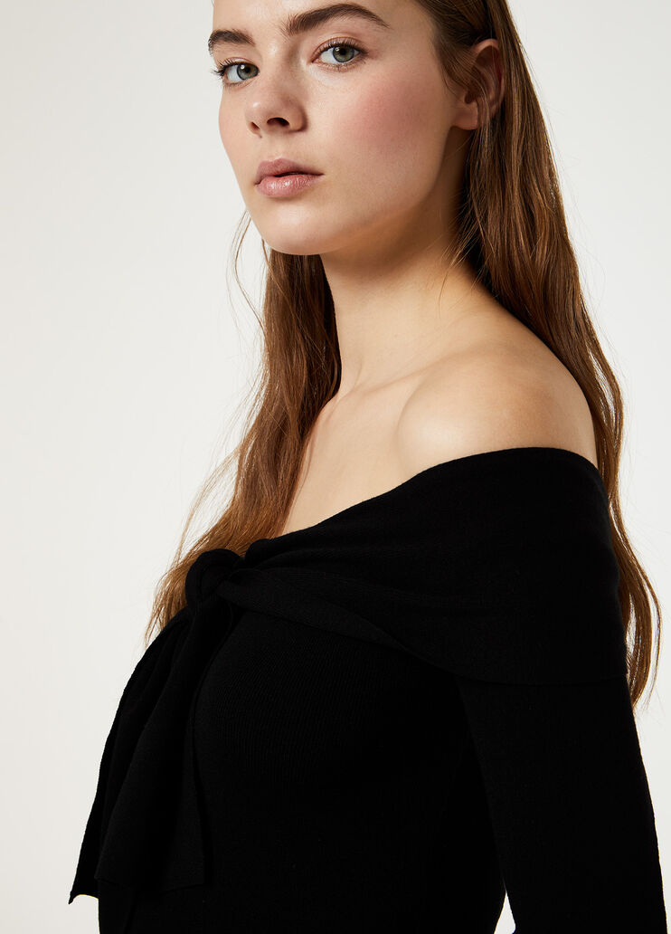 Off-the-shoulder jumper Black Liu Jo - large image number 2