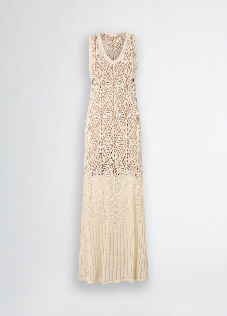 Crochet knit dress light beige Liu Jo - large image number 6 Crochet knit dress light beige Liu Jo - large image number 6