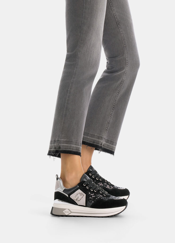 Plateau-Sneaker mit Pailletten Schwarz Liu Jo - large image number 0