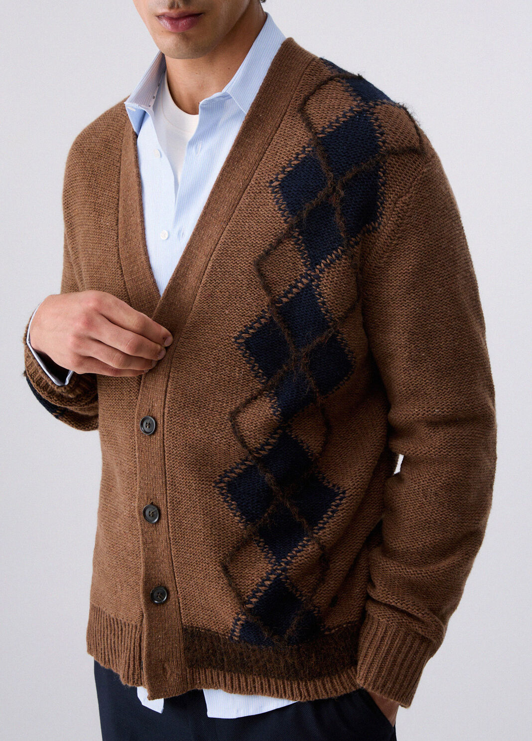 Cardigan jacquard in a wool blend beige Liu Jo - large image number 4