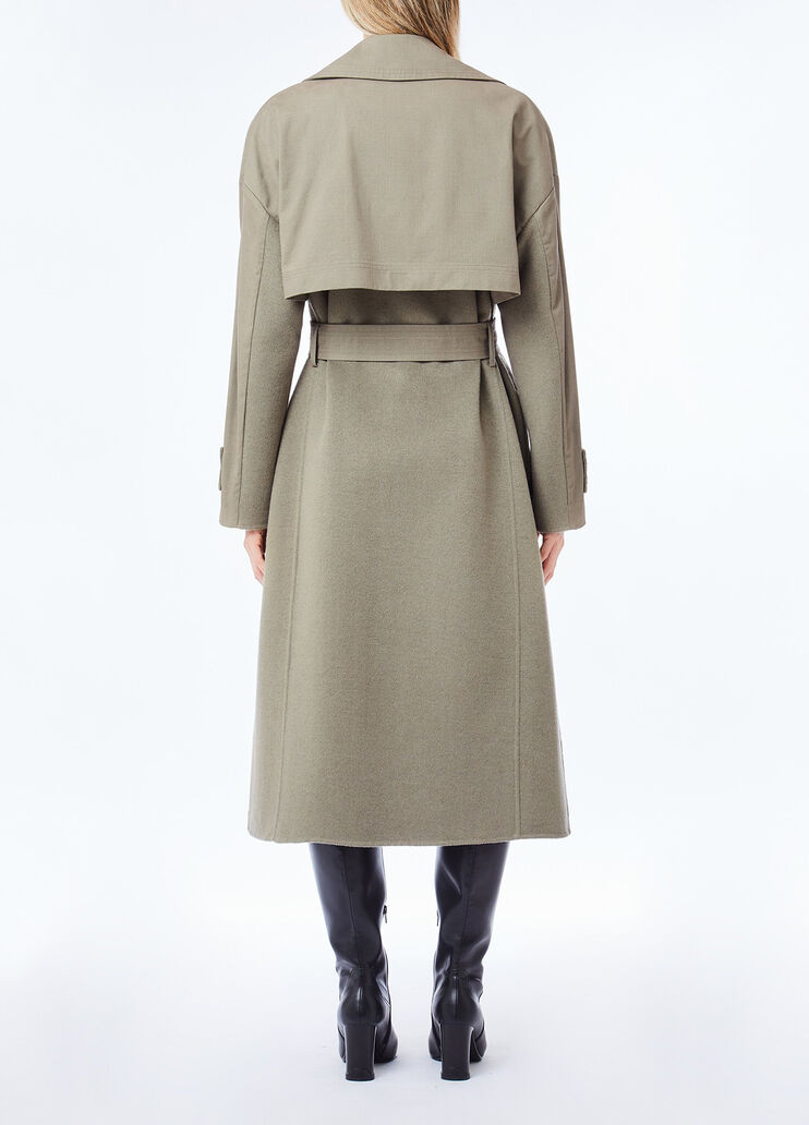 Double-breasted wool trench coat asparagus Liu Jo - medium