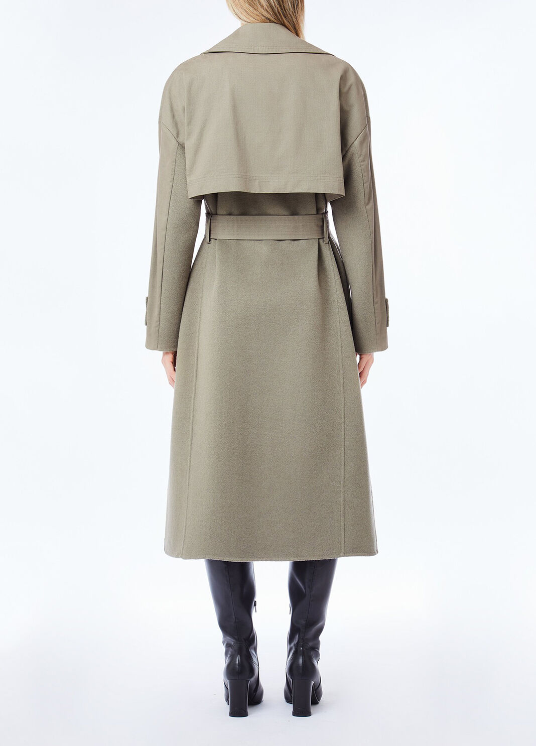 Zweireihiger Trenchcoat aus Wolle Spargel Liu Jo - large image number 1