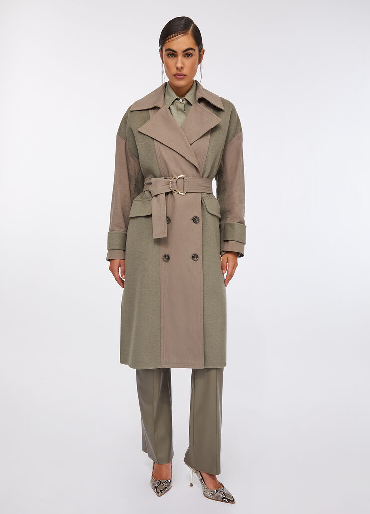 Double-breasted wool trench coat asparagus Liu Jo - large image number 0 Double-breasted wool trench coat asparagus Liu Jo - large image number 0