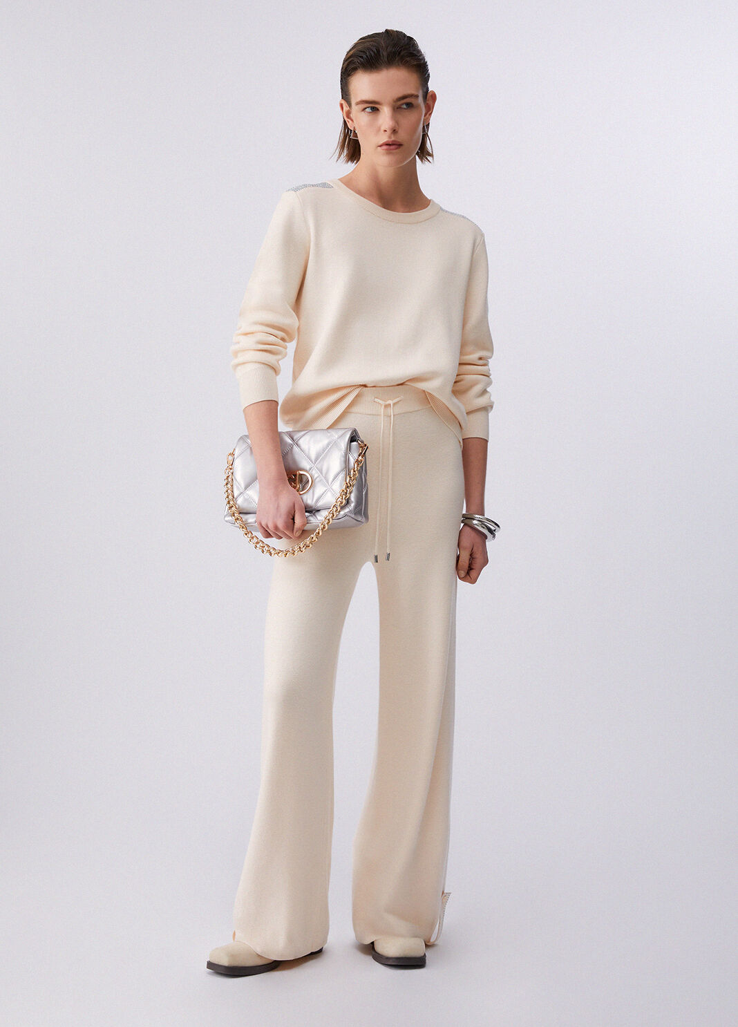 Jumper with beads champagne Liu Jo - large image number 5