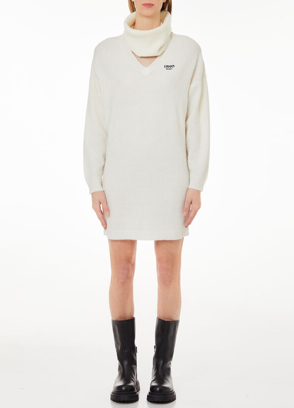 Wool-blend knit dress white Liu Jo - large image number 0