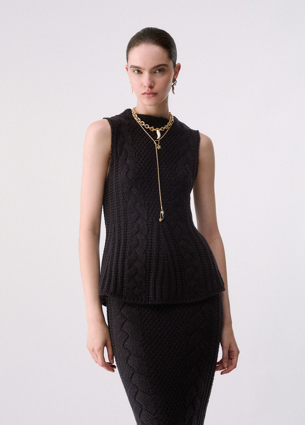 Top in maglia a trecce nero Liu Jo - large image number 0