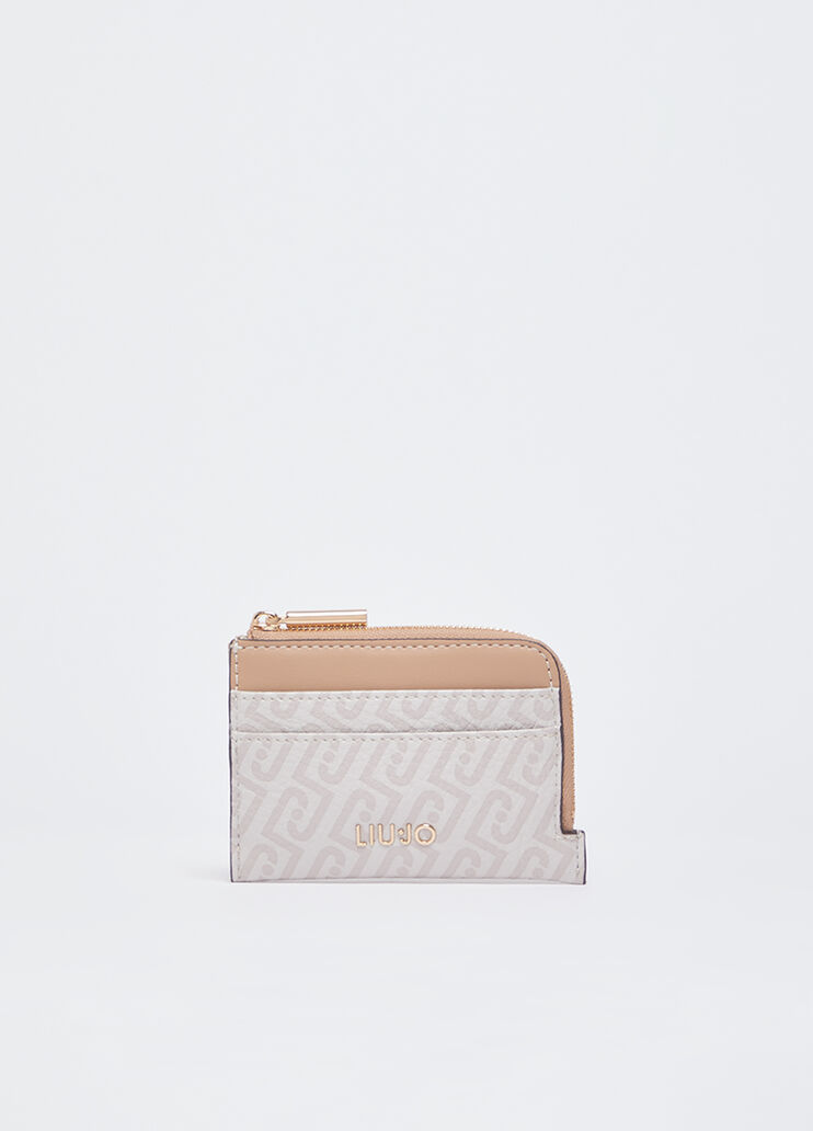 Monogram credit card case white/beige Liu Jo - medium