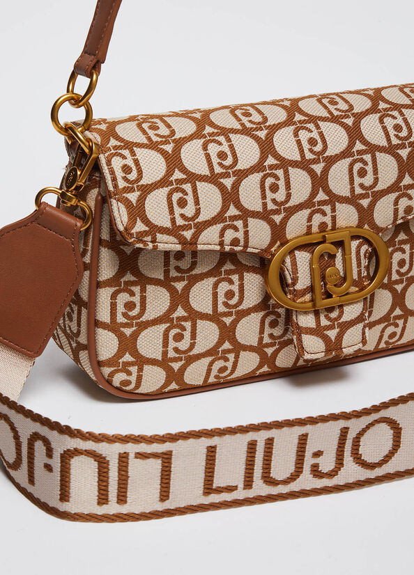 Jacquard-Umhängetasche Farbe Braun | Liu Jo