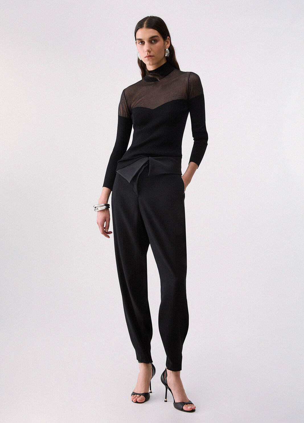 Turtleneck top with see-through inserts black Liu Jo - large image number 5