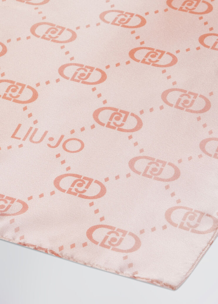 Shawl with logo beige Liu Jo - large image number 4 Shawl with logo beige Liu Jo - large image number 4
