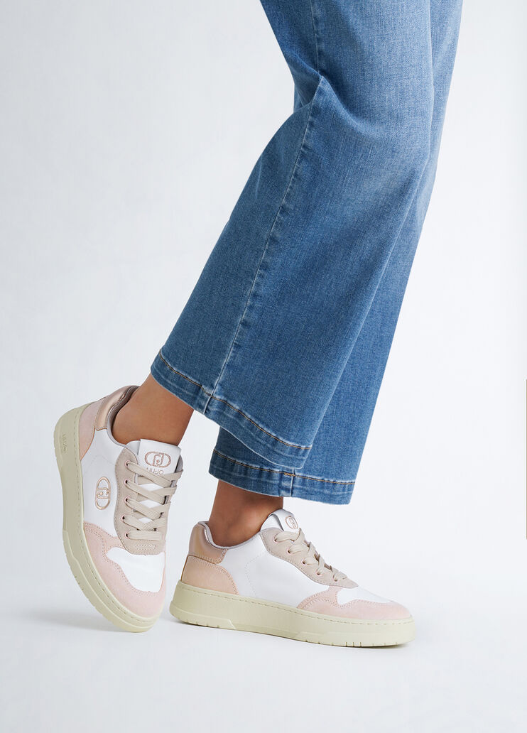 Suede and leather sneakers pink/beige Liu Jo - medium Suede and leather sneakers pink/beige Liu Jo - medium