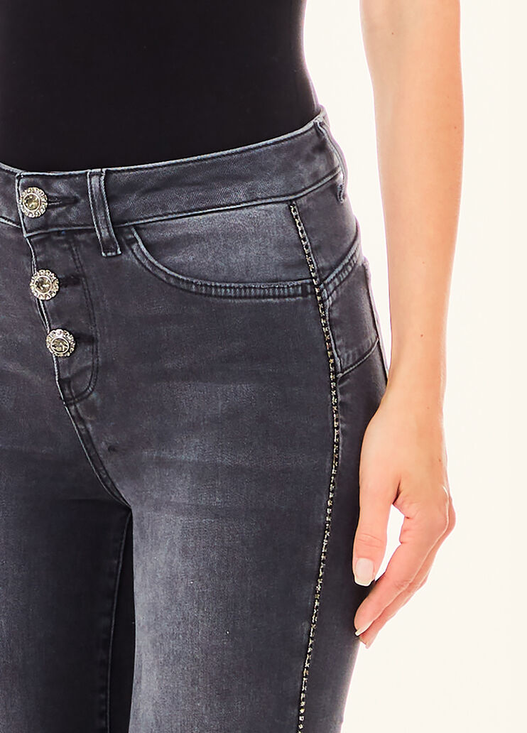 Bootcut jeans with visible buttons black denim Liu Jo - large image number 2