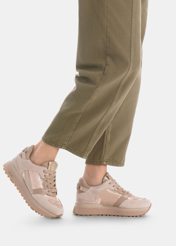 Sneakers à plateforme en cuir  beige Liu Jo - large image number 0