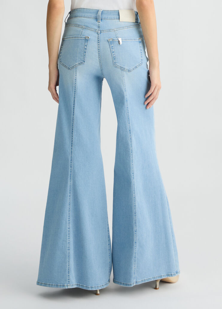 High-waisted super-flared jeans light denim Liu Jo - large image number 1 High-waisted super-flared jeans light denim Liu Jo - large image number 1
