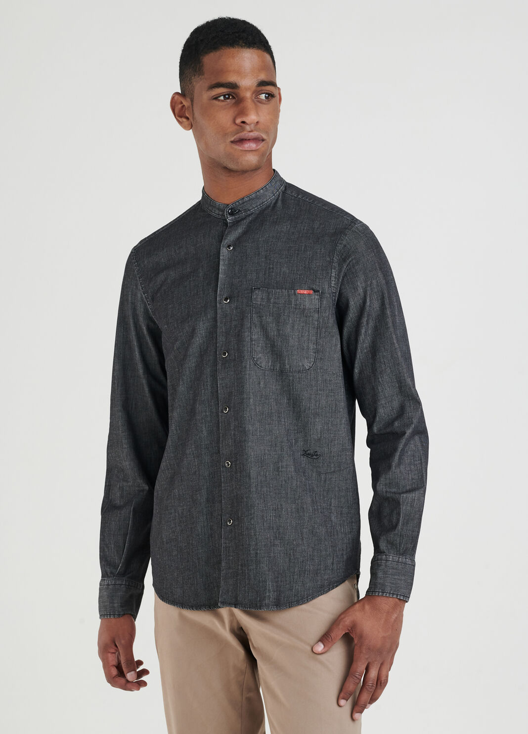 Denim mandarin shirt Grey Liu Jo - large image number 0