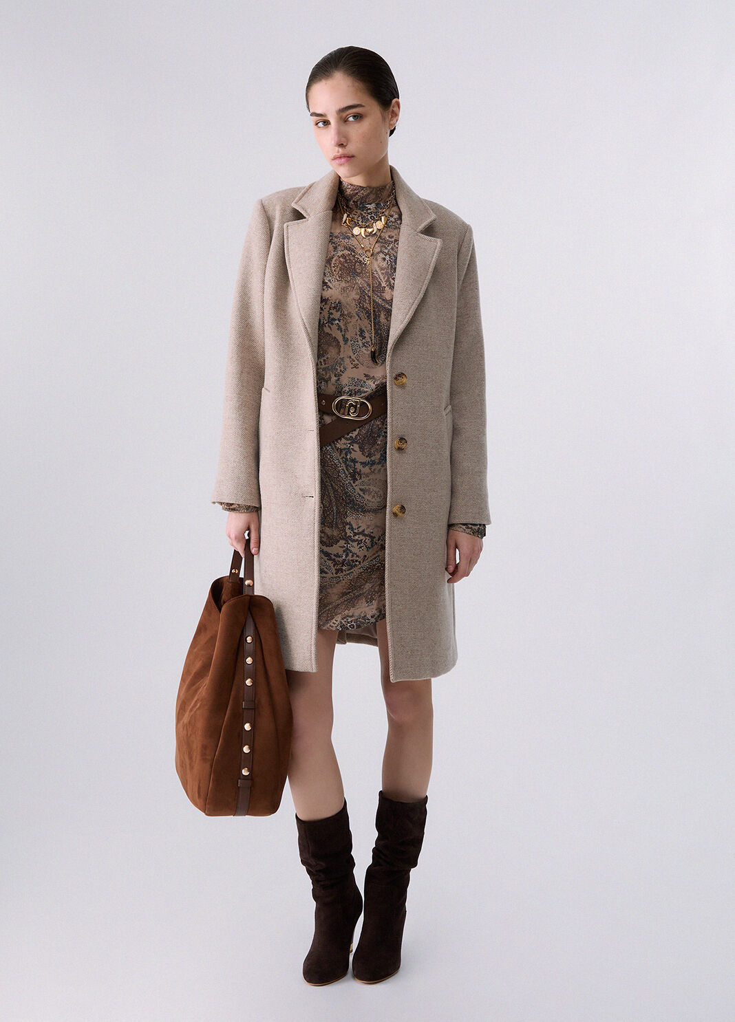 Cappotto midi in panno beige Liu Jo - large image number 5