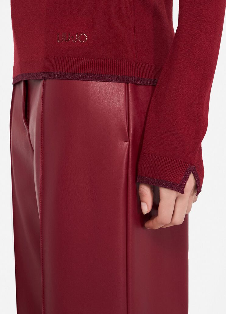 Джемпер с V-образным вырезом горловины красный Liu Jo - large image number 4 Джемпер с V-образным вырезом горловины красный Liu Jo - large image number 4