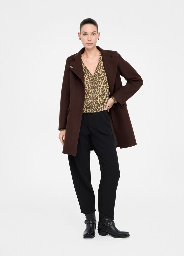 Double cloth coat chocolate Liu Jo - large image number 5  Double cloth coat chocolate Liu Jo - large image number 5