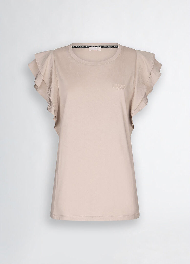 T-shirt with ruching beige Liu Jo - large image number 6 T-shirt with ruching beige Liu Jo - large image number 6