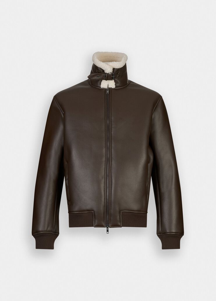 Coated fabric biker jacket dark chocolate brown Liu Jo - medium