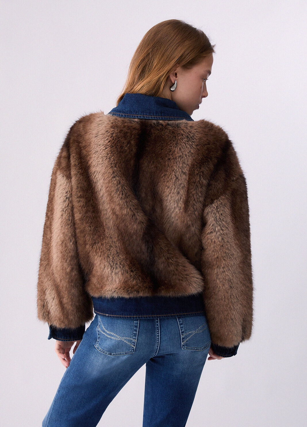 Faux Fur Jacket beige Liu Jo - large image number 1