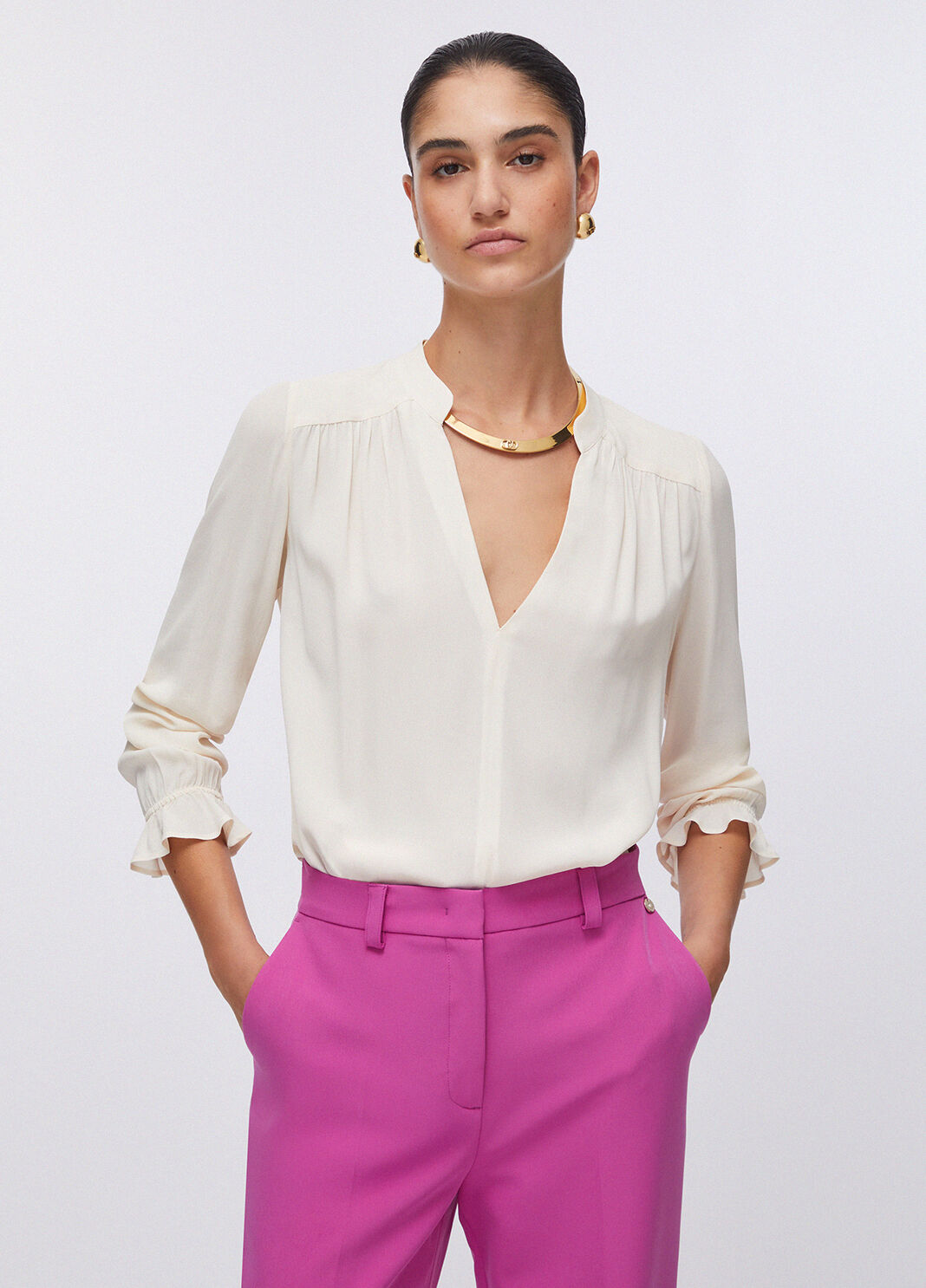 Блузка из жоржета ваниль Liu Jo - large image number 0